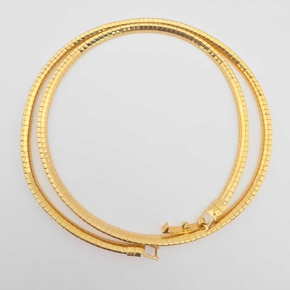 Vtg Omega Chain Collar Necklace Reversible Domed Gold Tone 18" FREE $HIPPING!!